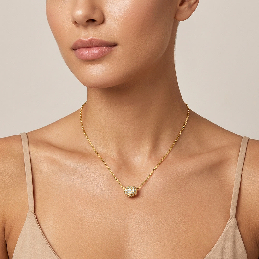 Pavé Cube Moissanite Necklace | PRM2064