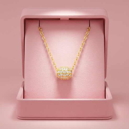 Pavé Cube Moissanite Necklace | PRM2064