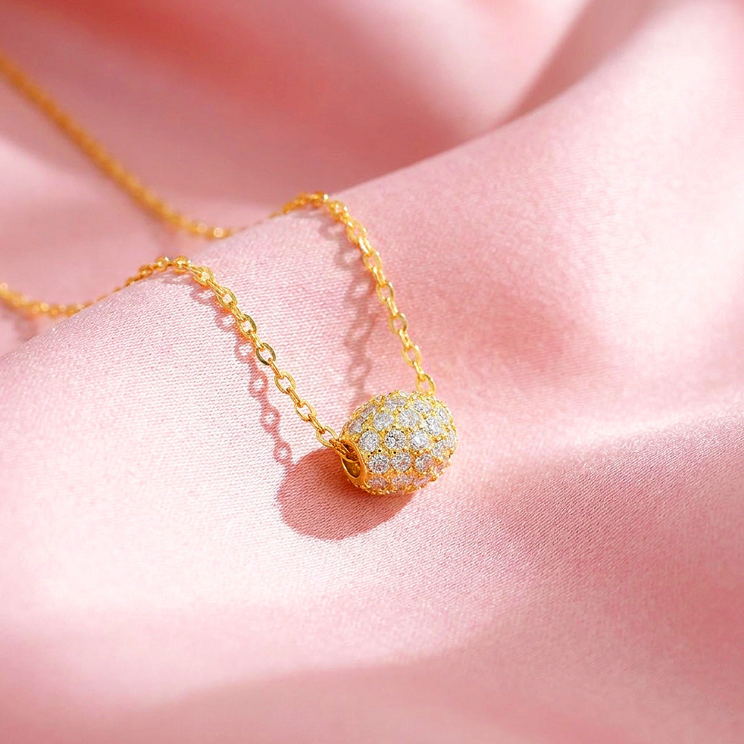Pavé Cube Moissanite Necklace | PRM2064