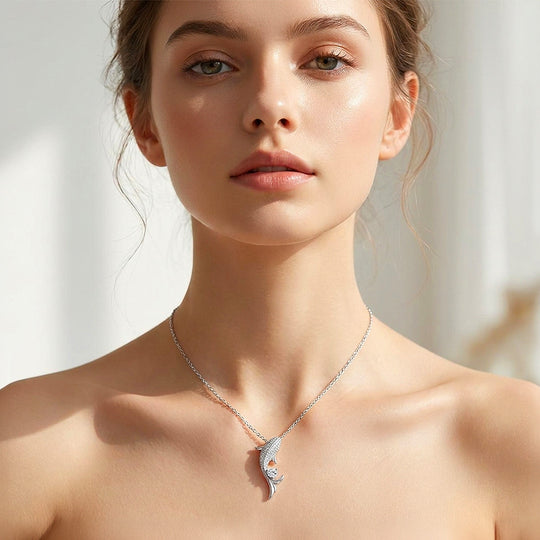 Koi Carp Moissanite 925 Silver Necklace | PRM2071