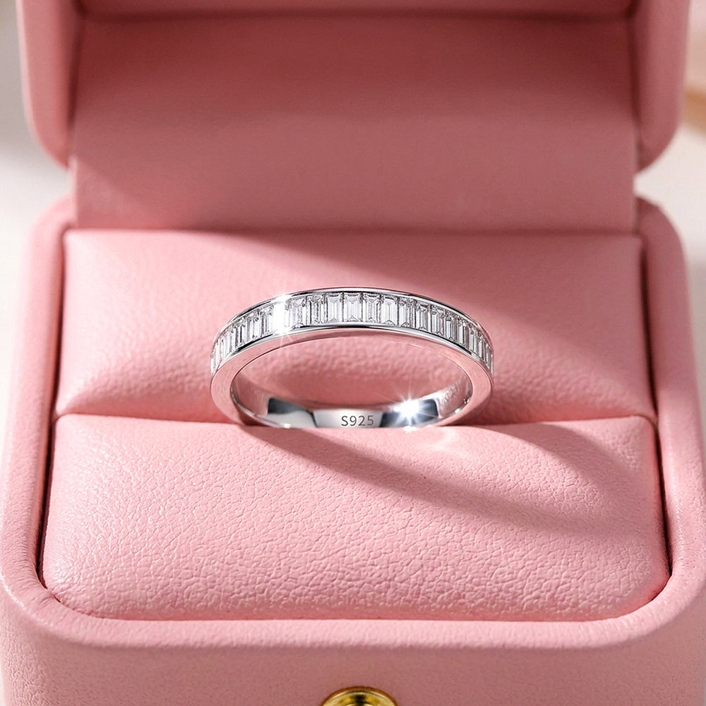 Baguette Eternity Ring | Moissanite | 925 Silver | Prm5001