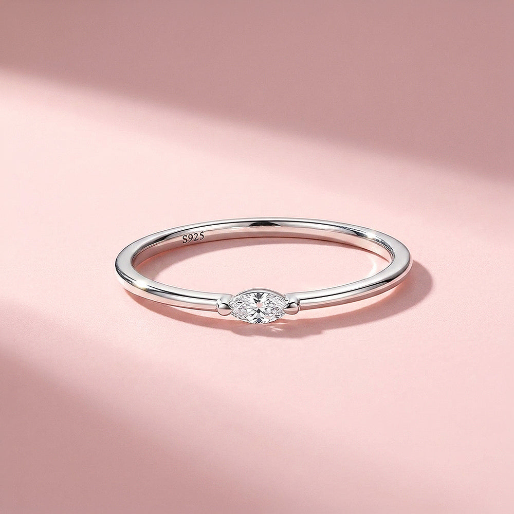 Marquise Solitaire Ring | Moissanite | 925 Sterling Silver | Prm5003