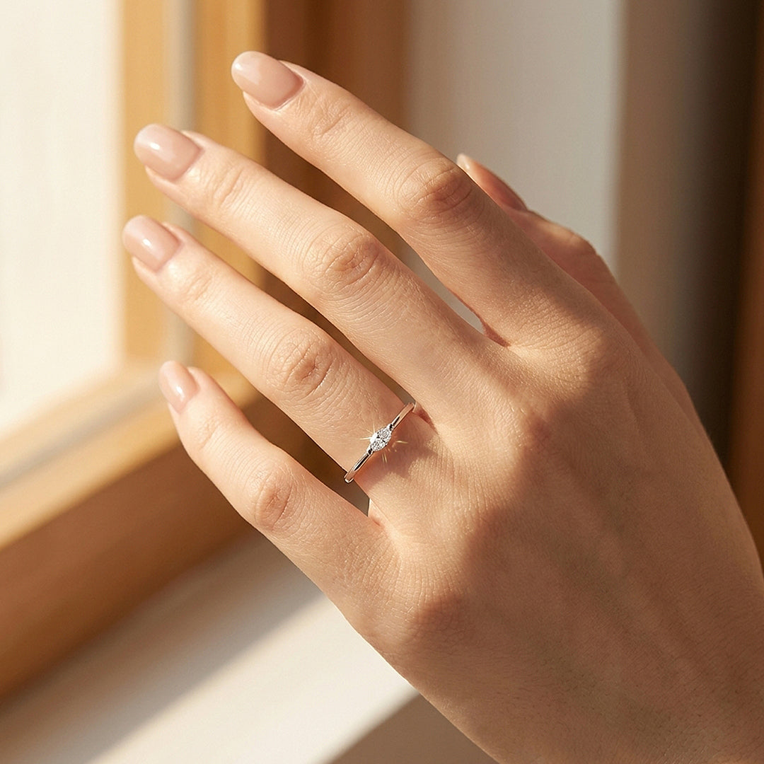 Marquise Solitaire Ring | Moissanite | 925 Sterling Silver | Prm5003