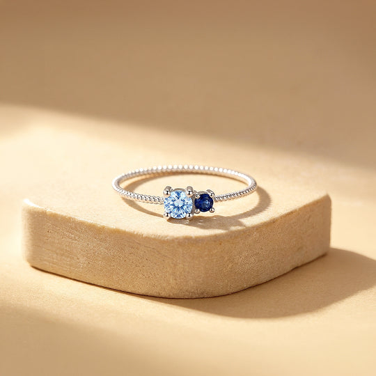 Dual-Stone Twisted Band Ring | Diamond Simulant | 925 Sterling Silver | Prm5008