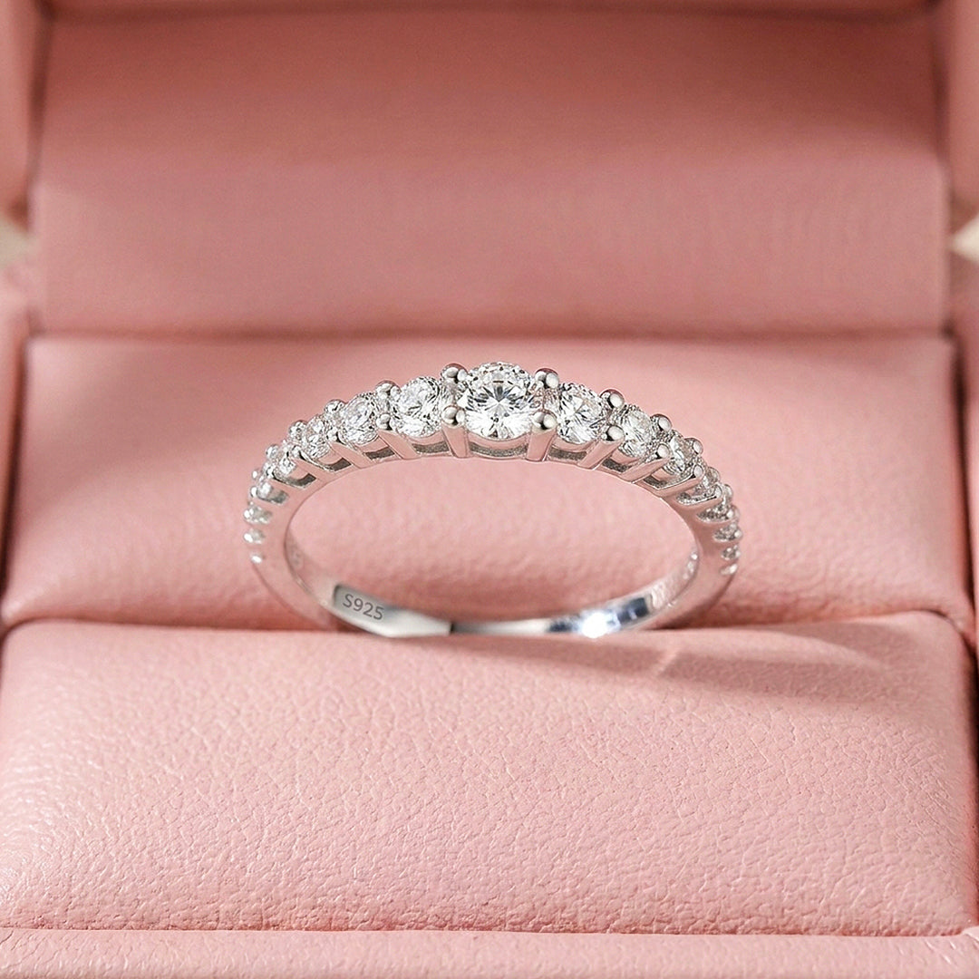 Stacked Stone Moissanite Ring | 925 Sterling Silver | Prm5010