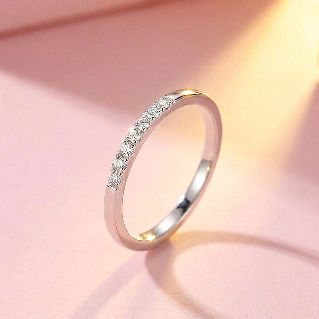 Pavé Front Band Ring | Diamond Simulant | 925 Sterling Silver | Prm5016