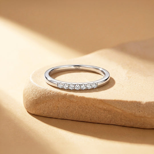 Pavé Front Band Ring | Diamond Simulant | 925 Sterling Silver | Prm5016