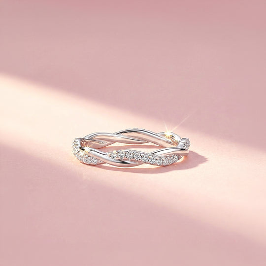 Twisted Vine Moissanite Silver Women Ring | Prm5038