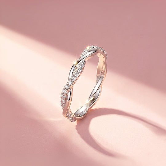 Twisted Vine Moissanite Silver Women Ring | Prm5038