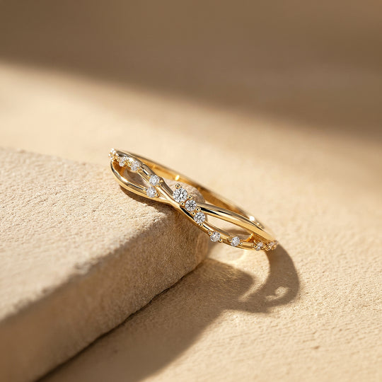 Twisted Moissanite Infinity Band Ring | 925 Sterling Silver | PRM5046
