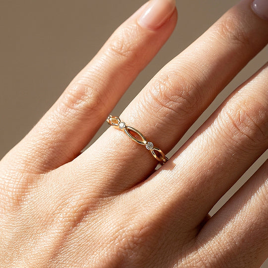 Open Marquise Moissanite Band Ring | 925 Sterling Silver | PRM5047