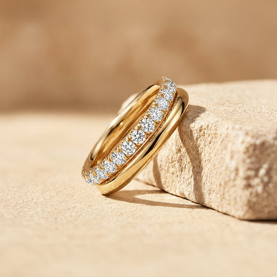Double-Band Moissanite Eternity Ring | 925 Sterling Silver | PRM5053