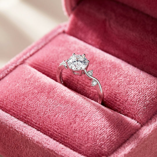 Wave Band Moissanite Ring | 925 Sterling Silver | PRM7107