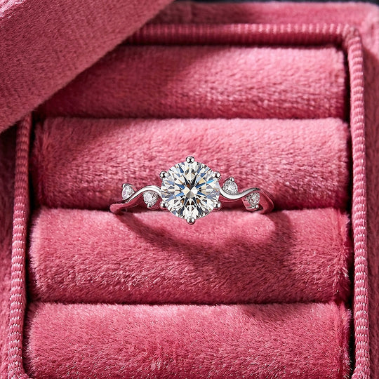 Wave Band Moissanite Ring | 925 Sterling Silver | PRM7107