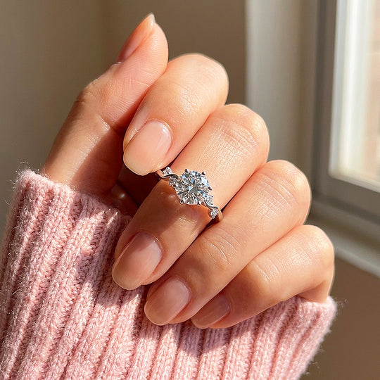 Wave Band Moissanite Ring | 925 Sterling Silver | PRM7107