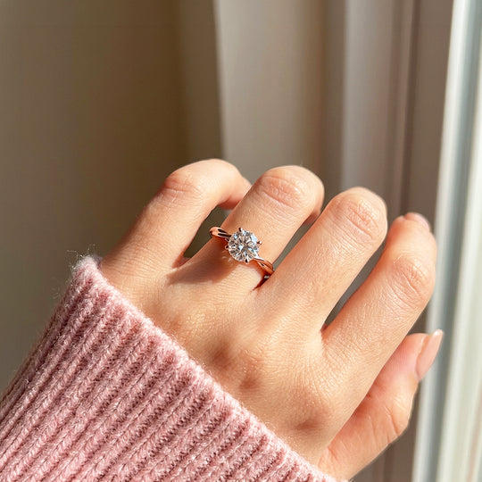 Twisted Rope Moissanite Rose Gold Ring | 925 Sterling Silver | PRM7108