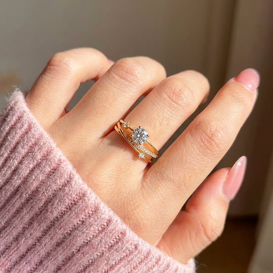 Vine Moissanite Rose Gold Ring | 925 Sterling Silver | PRM7114