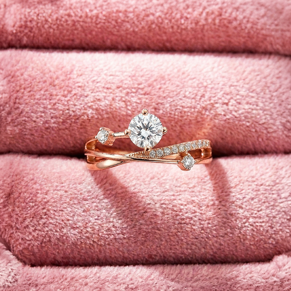 Vine Moissanite Rose Gold Ring | 925 Sterling Silver | PRM7114