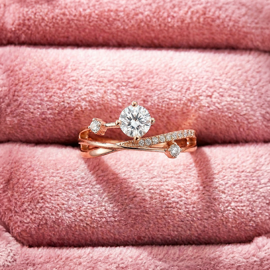 Vine Moissanite Rose Gold Ring | 925 Sterling Silver | PRM7114