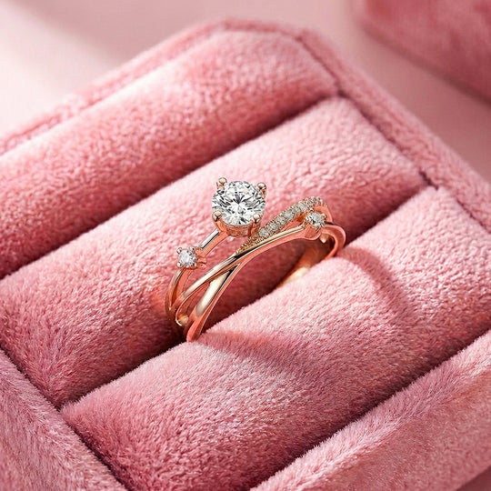 Vine Moissanite Rose Gold Ring | 925 Sterling Silver | PRM7114