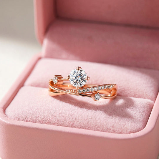 Vine Moissanite Rose Gold Ring | 925 Sterling Silver | PRM7114