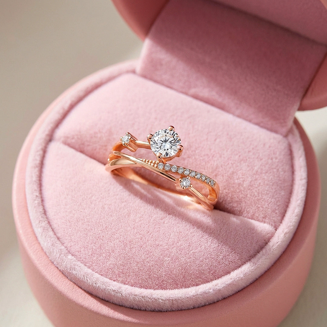 Vine Moissanite Rose Gold Ring | 925 Sterling Silver | PRM7114
