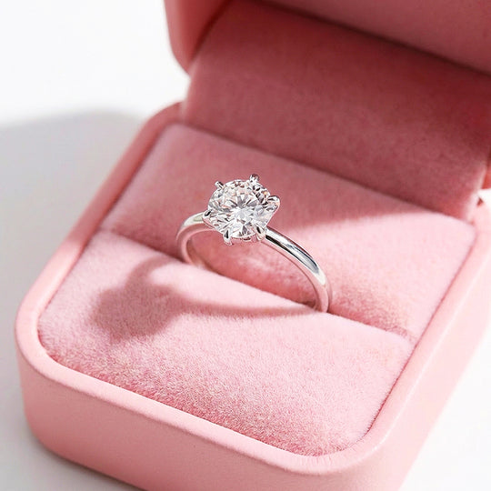 1 Carat Moissanite Solitaire Ring | 925 Sterling Silver | PRM7118