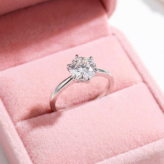 1 Carat Moissanite Solitaire Ring | 925 Sterling Silver | PRM7118