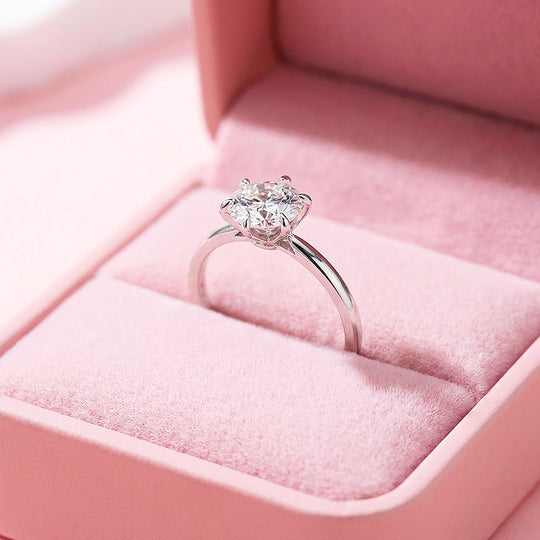 1 Carat Moissanite Solitaire Ring | 925 Sterling Silver | PRM7118