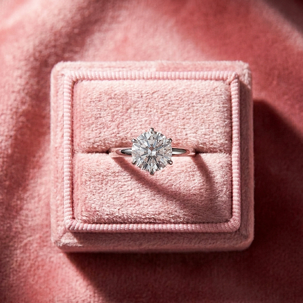 1 Carat Moissanite Solitaire Ring | 925 Sterling Silver | PRM7118