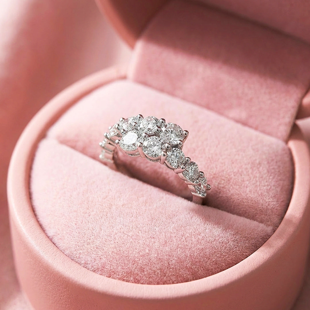 Multi-Stone Cluster Wave Ring | 925 Sterling Silver | PRM7120