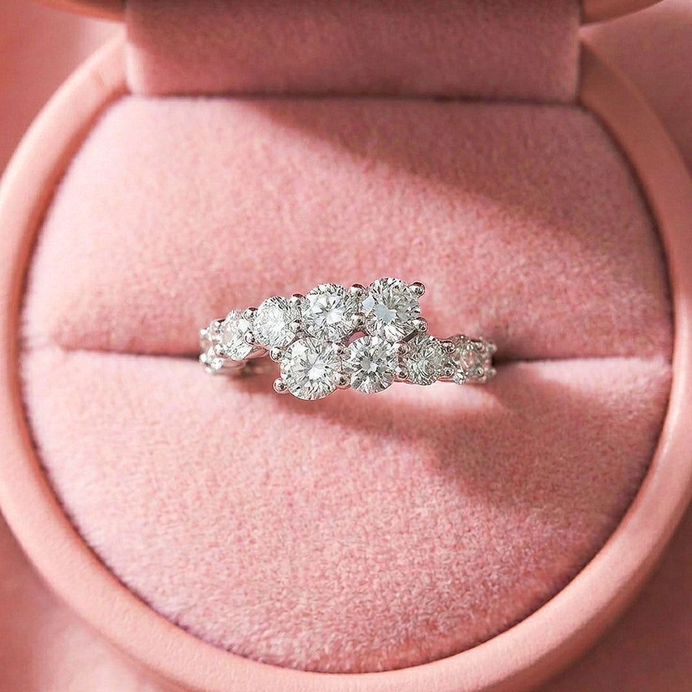 Multi-Stone Cluster Wave Ring | 925 Sterling Silver | PRM7120