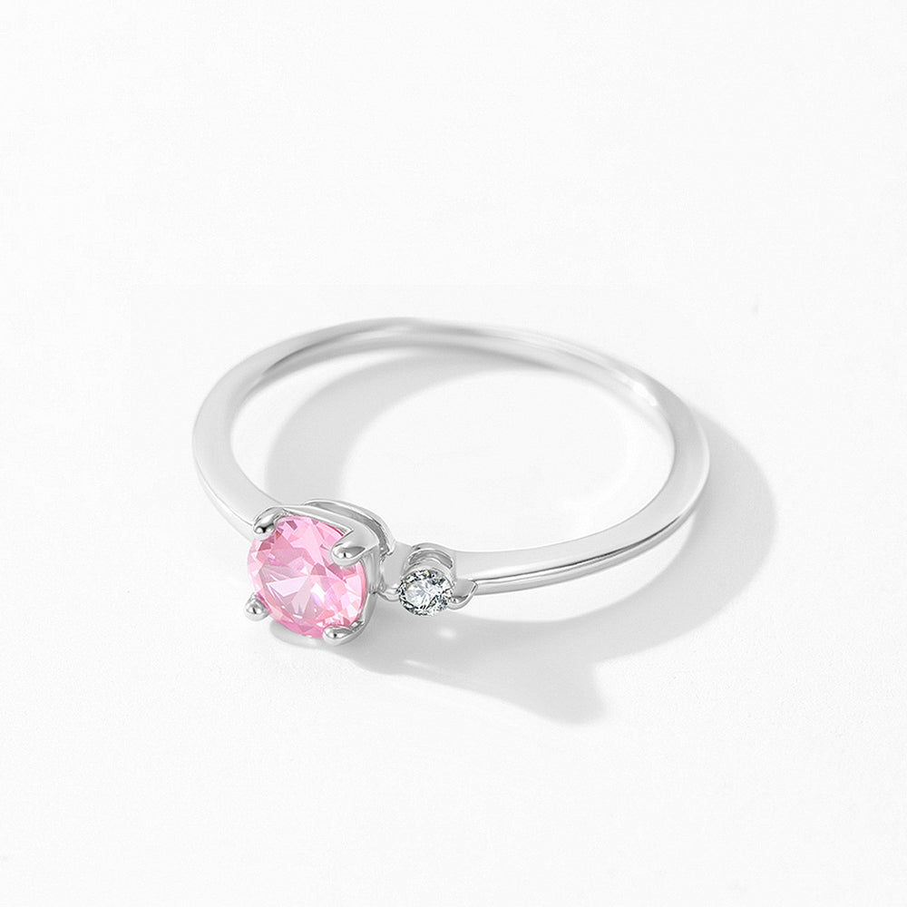 Prm7129: The Pink Blossom Solitaire Ring