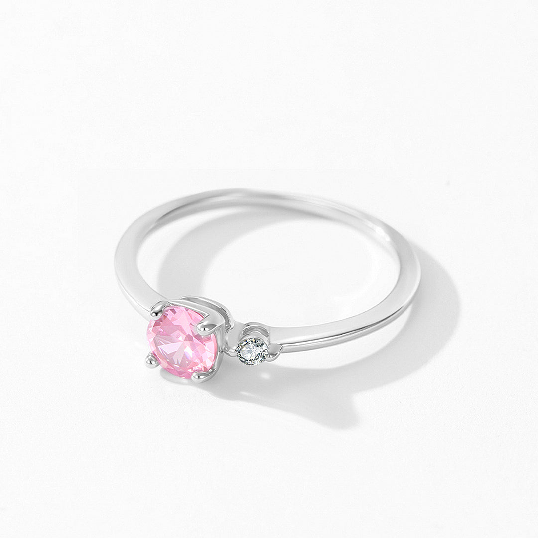 Prm7129: The Pink Blossom Solitaire Ring