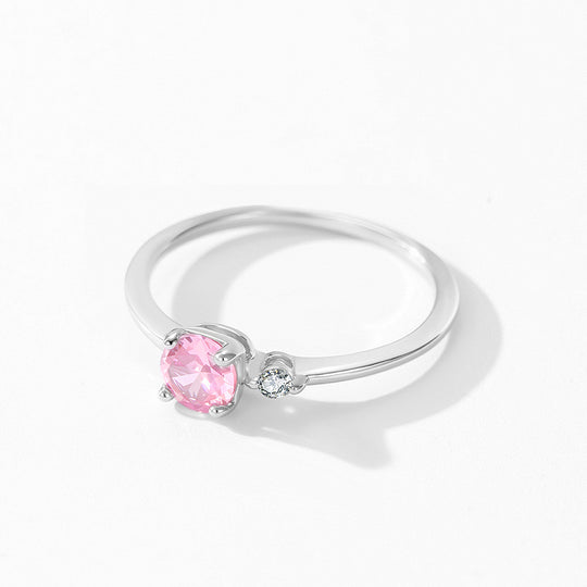 Prm7129: The Pink Blossom Solitaire Ring