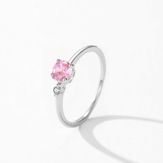 Prm7129: The Pink Blossom Solitaire Ring