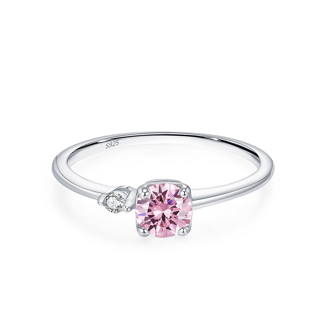 Prm7129: The Pink Blossom Solitaire Ring