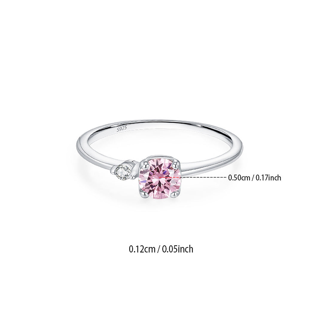 Prm7129: The Pink Blossom Solitaire Ring