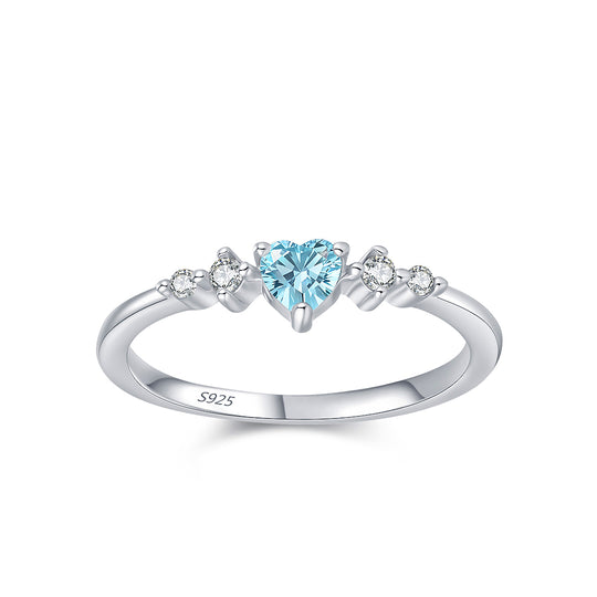 Prm7130: The Azure Heart Wishbone Ring