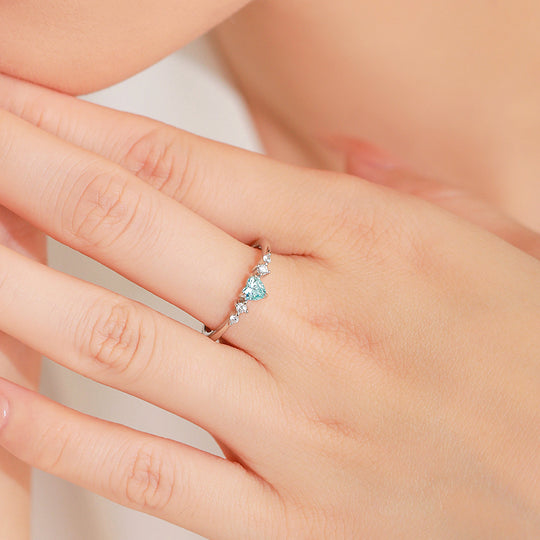 Prm7130: The Azure Heart Wishbone Ring