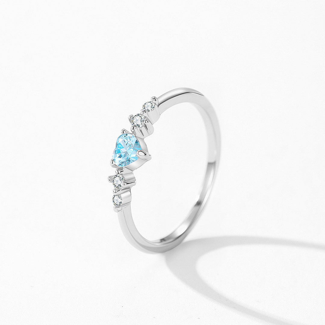 Prm7130: The Azure Heart Wishbone Ring