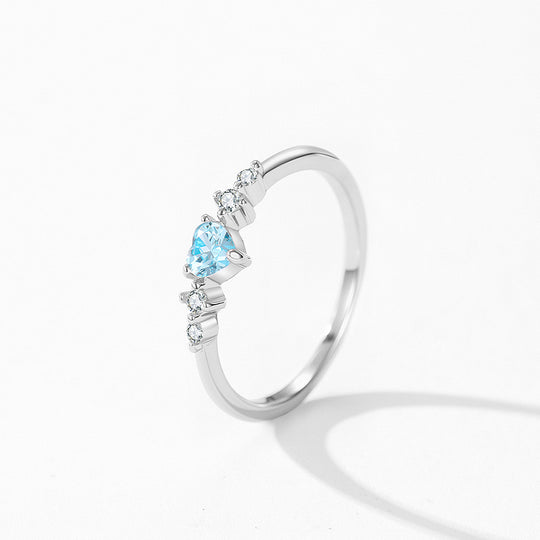 Prm7130: The Azure Heart Wishbone Ring