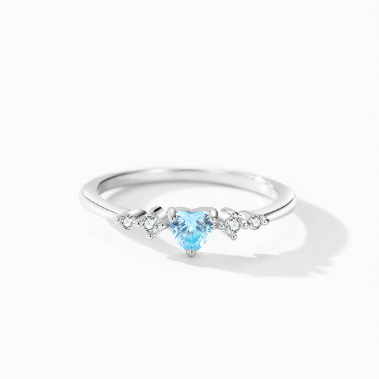 Prm7130: The Azure Heart Wishbone Ring