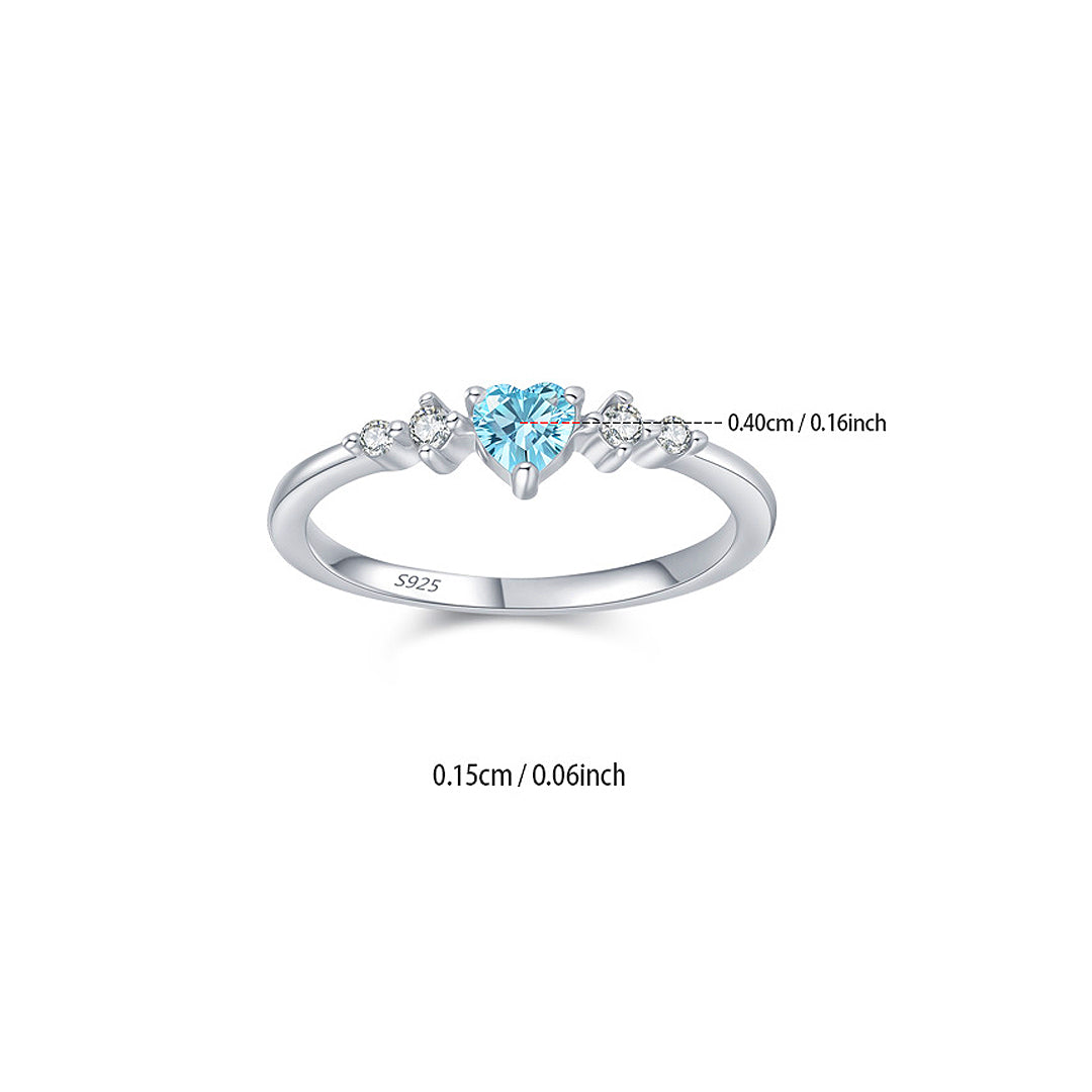 Prm7130: The Azure Heart Wishbone Ring