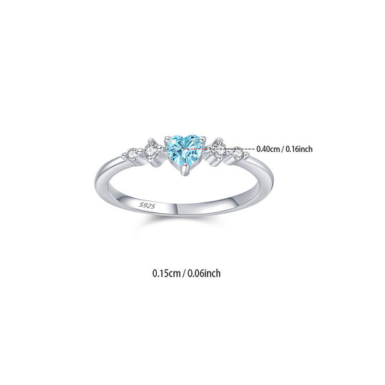 Prm7130: The Azure Heart Wishbone Ring
