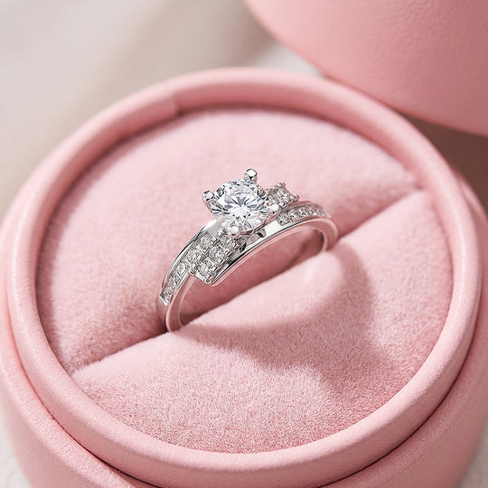 Round Moissanite Solitaire Ring | 925 Sterling Silver | PRM7131