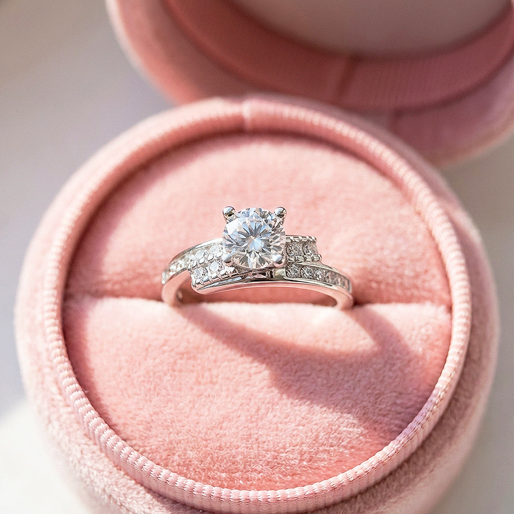 Round Moissanite Solitaire Ring | 925 Sterling Silver | PRM7131