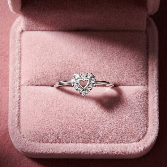 Open Heart Pavé Ring | 925 Sterling Silver | PRM7132