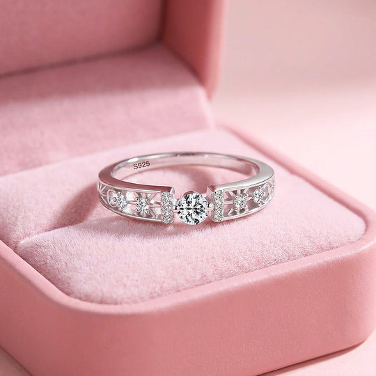 Celestial Star Moon Open Band Ring | 925 Sterling Silver | PRM7138