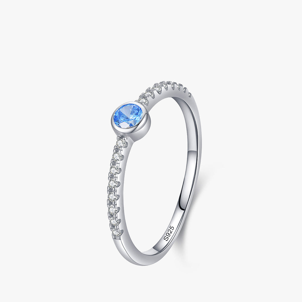 Prm7139: The Azure Solitaire Pavé Ring
